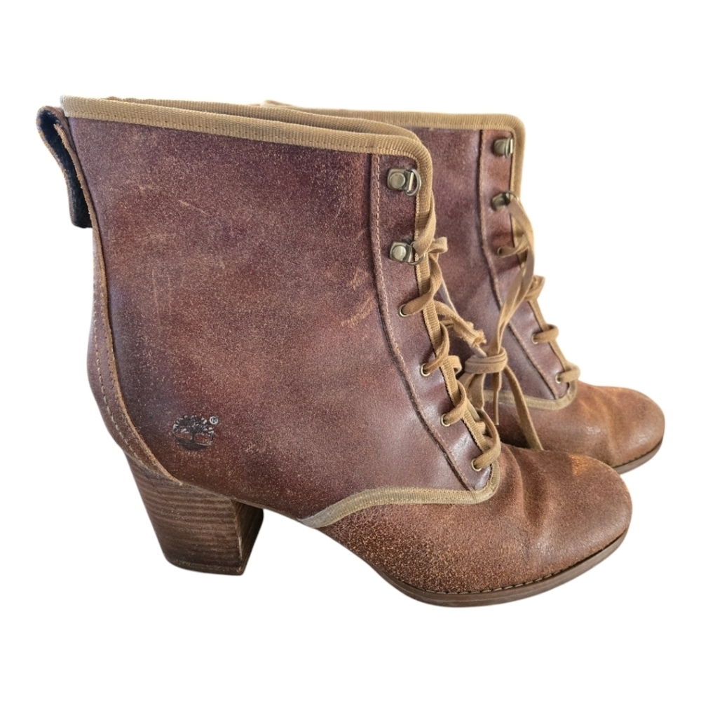 Women's Timberland Rudston Desert Wheat Leather Color Size 10 Heeled Boot